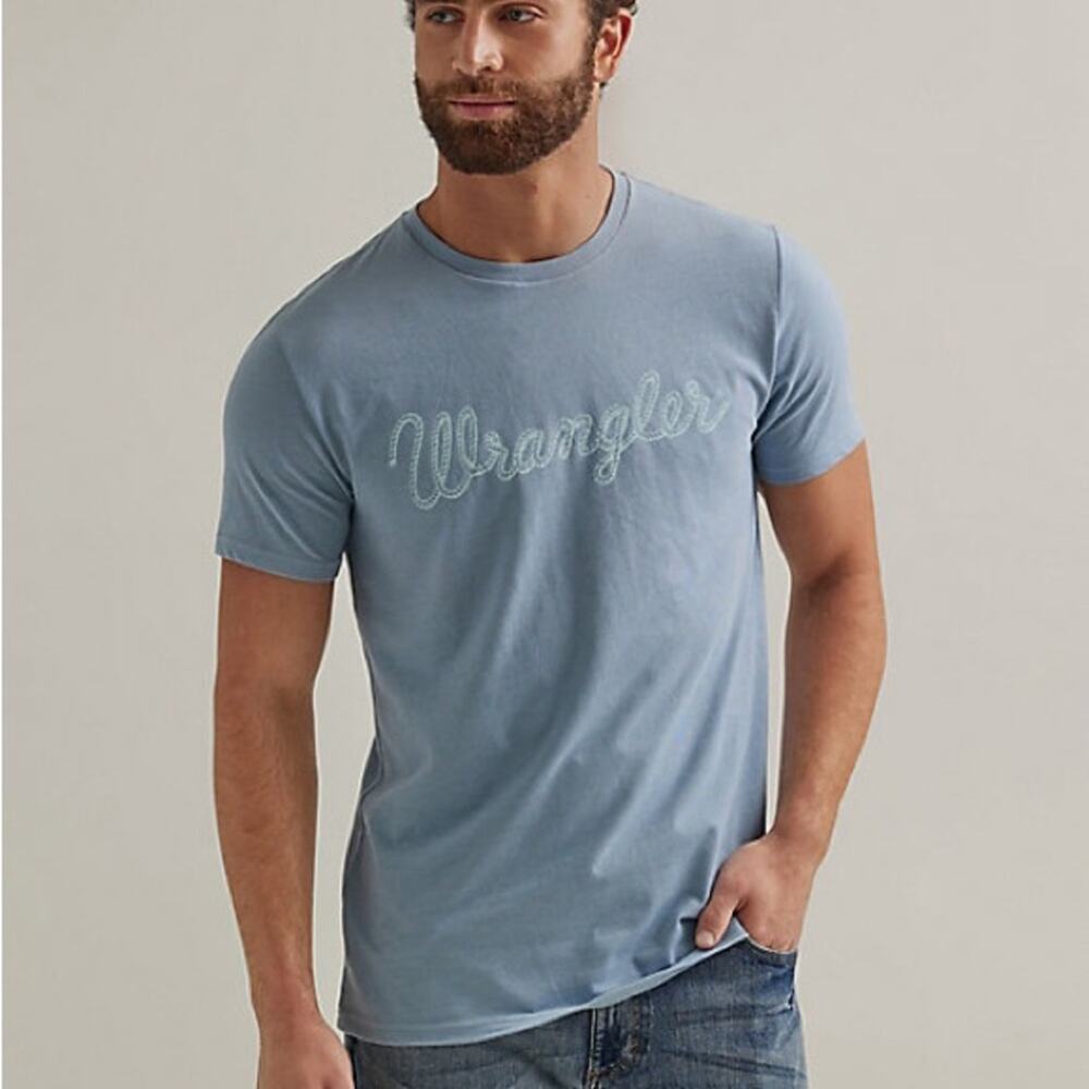 NWT Wrangler Mens Regular fit rope logo short sleeve graphic T shirt